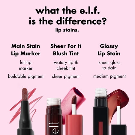 e.l.f. Main Stain Lip Marker, Balletcore, 0.034 fl oz
