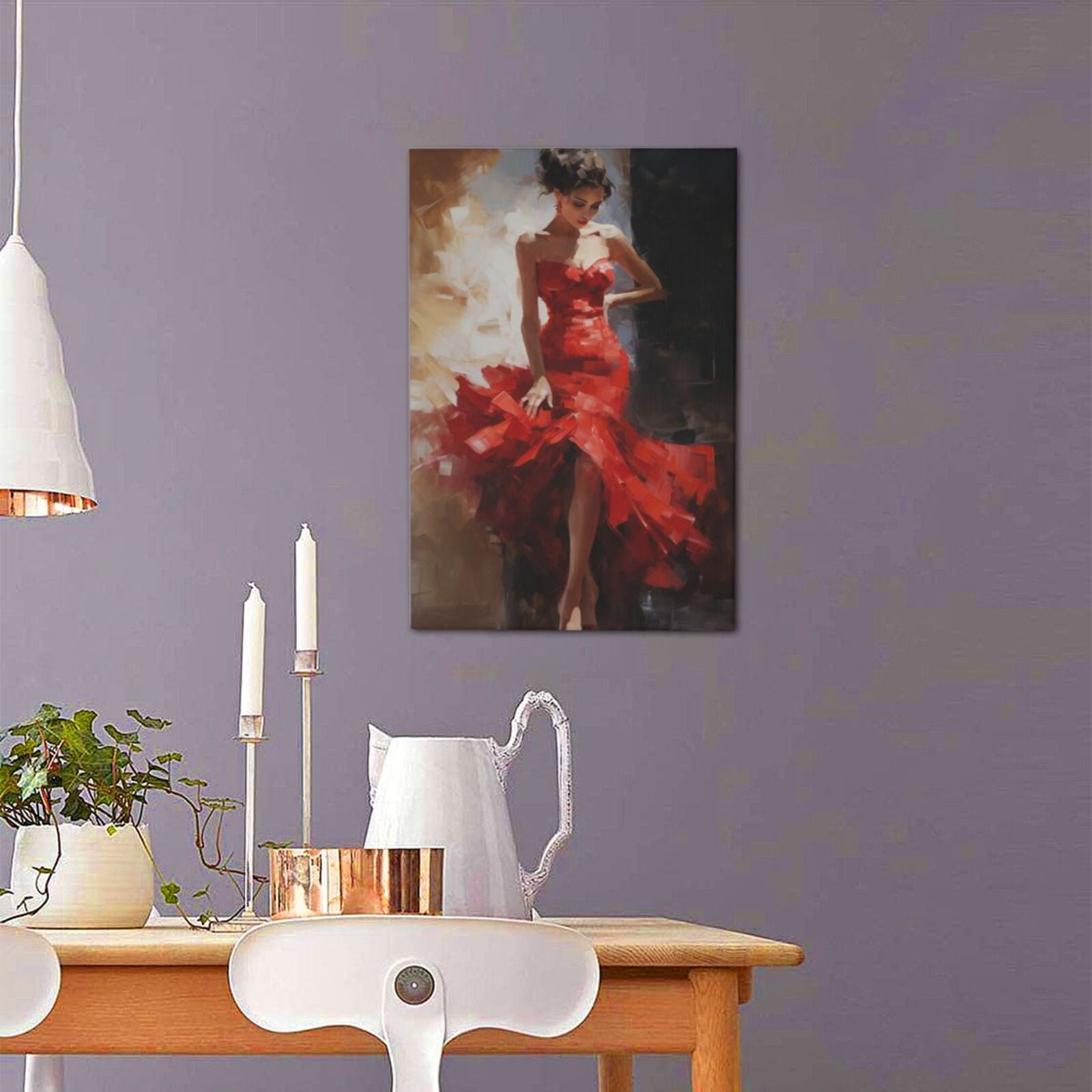 16x24 inch Canvas Paintings For Bedroom Woman In Red Dress,Home Room Decor Bedroom Accessory,Charm Woman In Red Dress Poster Prints,Gift For Lovers,Bedroom,Woman Cave,Bar,Cafes Wall Art Decor