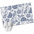 thumbnail image 2 of Boho Blue Floral Bathroom Mats 2x3 FT,Non Slip Small Kitchen Mat,Vintage Farmhouse Paisley Plant Leaf Washable Soft Backed Front Door Throw Rugs Non-Shedding Indoor Outdoor Doormat for Entryway Sink, 2 of 8