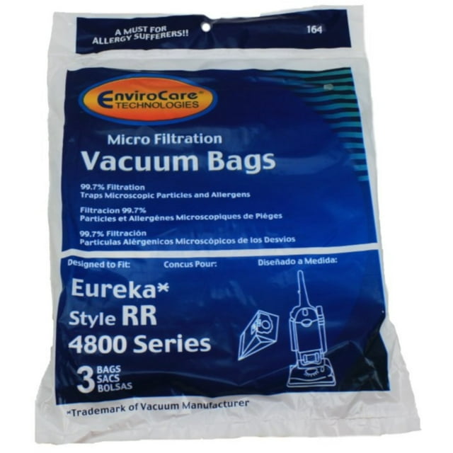 EnviroCare Style RR Vacuum Cleaner Bags Designed to Fit Eureka 4800 Series Upright Vacuum Cleaners 3 bags in pack