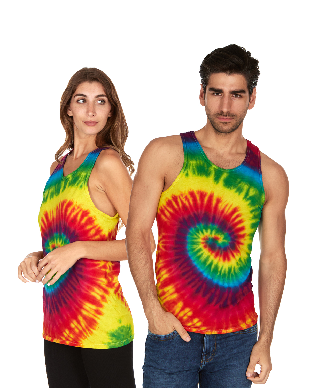 Tie Dye Tank Top Men Women Fun Bright Colorful Tops