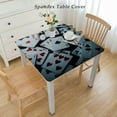 thumbnail image 2 of HAOXIT  Casino Square Tablecloth, Realistic Style Random Scattered Playing Cards Leisure Time Hobby Games, Circle Table Cloth Cover for Dining Room Kitchen Decoration 44''x44'', 2 of 7