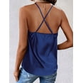 thumbnail image 3 of Zeagoo Women's Cowl Neck Satin Camisole Sleeveless Sexy Spaghetti Strap Silk Cami Backless Tank Tops Halter Basic Tank Shirts, 3 of 4
