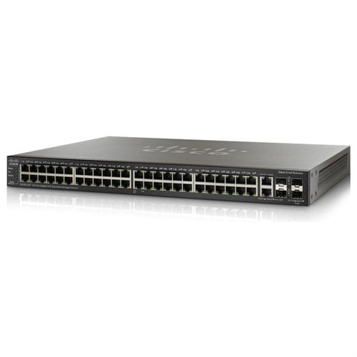 Click here to buy Cisco SG500-52P Ethernet Switch Manageable 10 100 1000Base-T Power Over Ethernet Stackable, Rack-mountable, Desktop by Cisco.