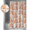 thumbnail image 4 of Burnt Orange Botanical Waterproof Fabric Shower Curtain, Vintage Nature Flower Shower Curtain for Bathroom Curtains Bathtubs Hotel Washable Shower Curtains with 12 Hooks Small 36x78in, 4 of 6