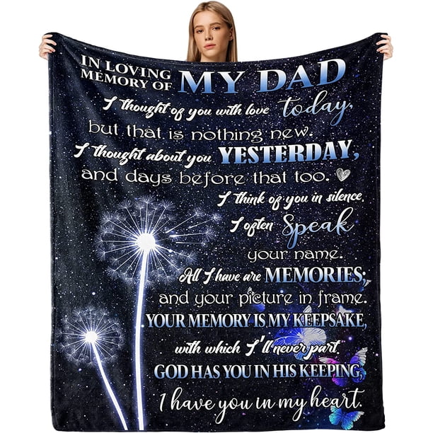 LHSHID Sympathy Gifts for Loss of Dad Father Sympathy Blanket Memorial Blanket Loss of Father Dad Sympathy Gifts in Memory of Loved One Gifts Grief Gifts Bereavement Gifts Throw Blankets 30"x40"