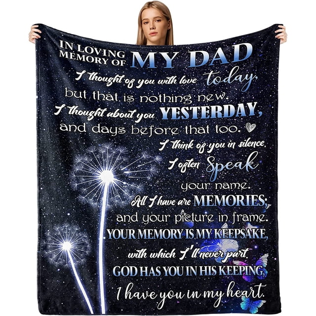 LHSHID Sympathy Gifts for Loss of Dad Father Sympathy Blanket Memorial Blanket Loss of Father Dad Sympathy Gifts in Memory of Loved One Gifts Grief Gifts Bereavement Gifts Throw Blankets 30"x40"