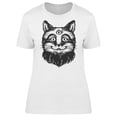 thumbnail image 1 of Cat Three Eyes Surreal Art T-Shirt Women -Image by Shutterstock, Female Small, 1 of 2
