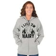 thumbnail image 4 of Like 'Em Hairy Bigfoot Legend Hoax Womens Plus Size Graphic Zipper Hoodie Brisco Brands 2X, 4 of 5