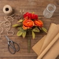 thumbnail image 5 of Lenkho Artificial Silk Peony Bouquet, Fall Orange Red Faux Flower Stems, Vivid Floral Bush Arrangement, Ideal for Vase Decor, Wedding and Home Table Ornament, 5 of 7