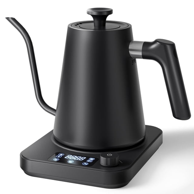 AGORVIO Gooseneck Electric Kettle, ±1°F Precision Control, Smart Altitude Adjustment, 24H Keep Warm, 30-Min Auto Memory, Food Grade Stainl