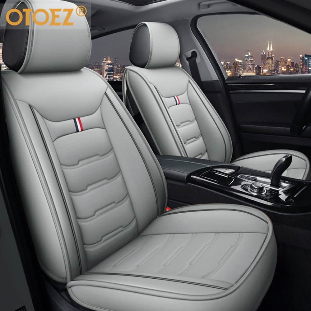 OTOEZ Car Seat Covers Full Set 5-Seats Leather Front Rear Cushion Protector Universal Fit