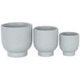thumbnail image 6 of DecMode 9", 7", 5"W Light Blue Ceramic Planter with Linear Grooves and Tapered Bases (3 Count), 6 of 9