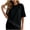 Black, variant on Zulora Women's Lace Trim Oversized Short Sleeve T-Shirt