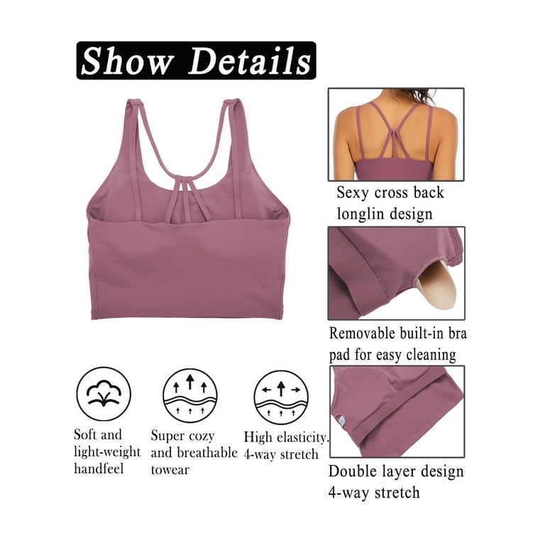 LELINTA Yoga Outfits for Women Sports Bra Workout Fitness Clothes Yoga Bra  with Removable Pads Yoga Running Bra With Good Support 