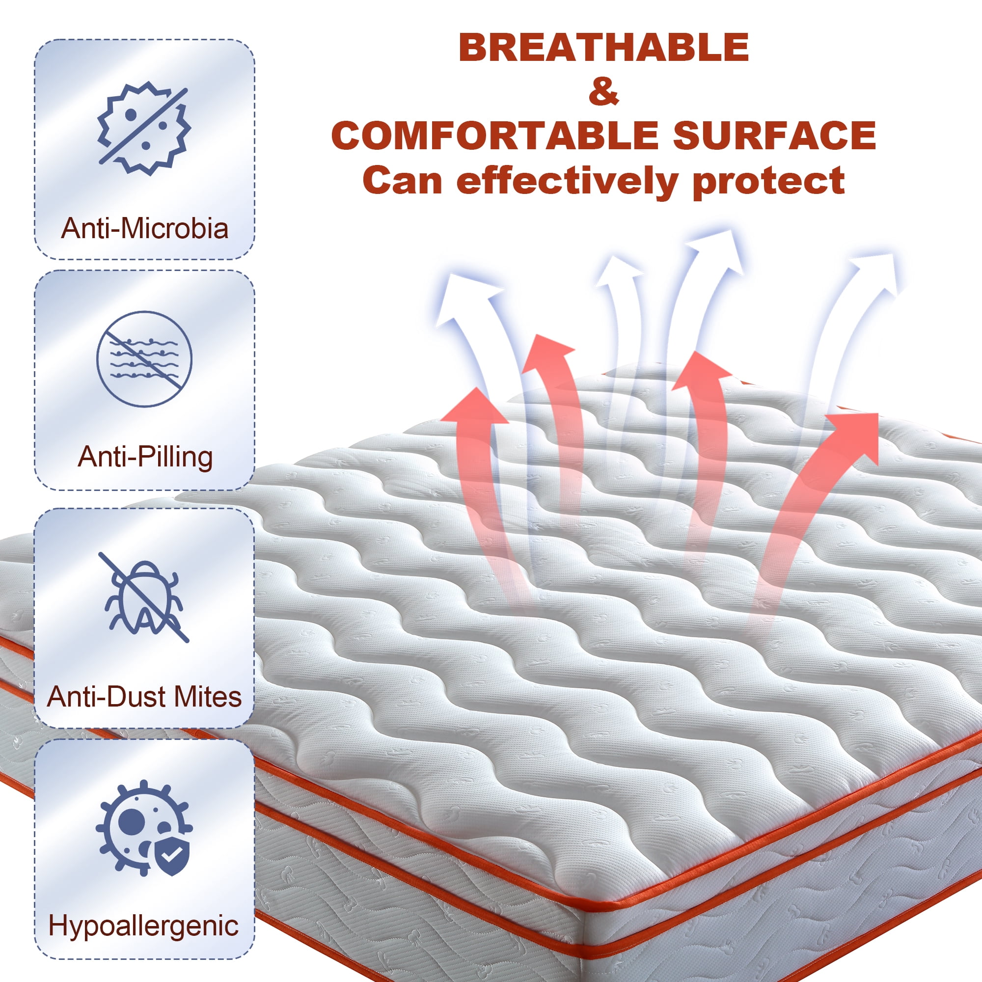 Miniyam Hybrid Memory Foam Mattress in a Box, 10" Medium Firm Support, Twin XL