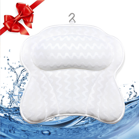 Non Slip Bath Pillow Luxury Bathtub Support To Your Head & Neck. Anti-Mold & Waterproof. This Spa Cushion has Extra Large Suction Cups to Guarantee The Best Relaxing (Best Spa Experience Nyc)