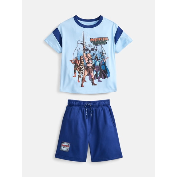 Master of the Universe Boys Short Sleeve Graphic T-Shirt with Matching Short, Sizes 4-16