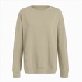 thumbnail image 4 of Godom Solid Sweatshirt Pullover for Women, Long Sleeves Color Tunic Tops Crewneck Hoodless Tunic Top Casual Sweatshirts, 4 of 7