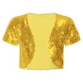 thumbnail image 1 of LiiYii Boléro à Manches Courtes à Sequins pour Enfants Cardigan Ouvert Robe de Couverture Dorée 14, 1 of 7
