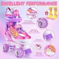 Hozzen Kids Roller Skates for Girls, 4 Sizes Adjustable LED Light Up