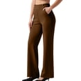 thumbnail image 3 of Women's Soft Stretch Tapered Dress Pants, Mid Waisted Tummy Control Business Work Slacks, Wrinkle Resistant Breathable Mid Rise Trouser, Office Career Professional Daily Wear, 3 of 7
