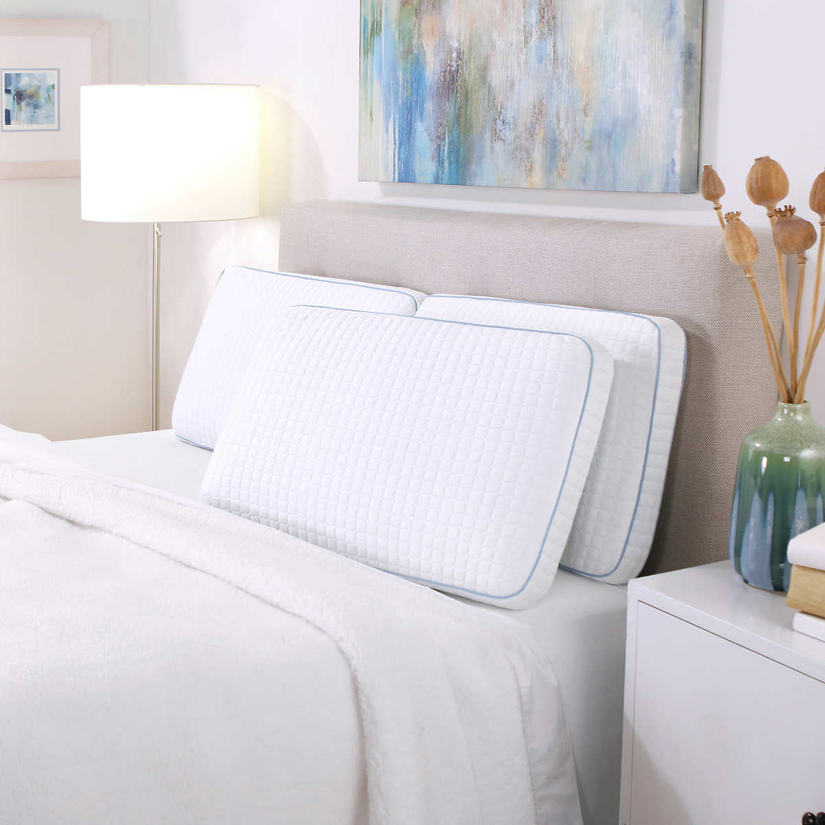 "PureLUX Simply Cool Gel Memory Foam Pillow, Queen "