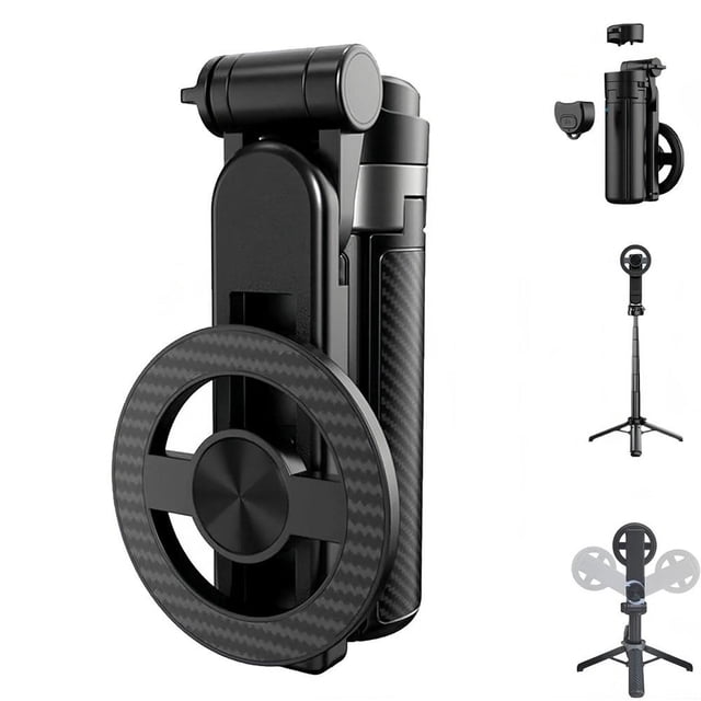 4-in-1 Multifunctional 360 Rotation Magnetic Selfie Stick, Portable Extendable Tripod, for Video Recording & Vlogging, 11-45cm/4.33-17inches