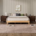 thumbnail image 3 of EYYTHUNG Farmhouse Night Stand with Charging Station, Wood Large Bedside End Table with 3 Storage Drawers, Modern Nightstands, Brown, 3 of 9
