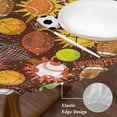 thumbnail image 3 of Ball Games Round Tablecloth, Fitted Table Cover with Elastic for 55"-60" Round Tables, Colored Football Baseball Basketball Rugby Table Cloth Outdoor Indoor Dinning Party Waterproof Tablecloths, 3 of 7