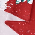 thumbnail image 4 of Christmas Curtains for Kitchen Cute Snowman and Xmas Green Tree Window White Snowflake Pattern in Red Background for Bedroom Bathroom, 27 x 45 inch,1 Panel, 4 of 7