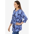 thumbnail image 3 of Woman Within Plus Size Perfect Printed Three-Quarter Sleeve V-Neck Tee, 3 of 6