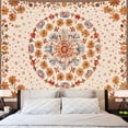 thumbnail image 4 of Gojian Boho Floral Mandala Tapestry Wall Hanging Pink Bohemian Flower Medallion Tapestry Aesthetic Watercolor Hippie Indian Small Tapestries for Bedroom Living Room Dorm Decor, 4 of 6