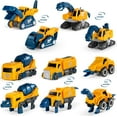 thumbnail image 2 of Set de juguetes robóticos: 5 vehículos de construcción transformables para niños. Juguetes magnéticos STEM para niños de 4 a 6 años. Montaje educativo DIY., 2 of 6