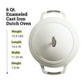 thumbnail image 6 of Lodge USA Enamel Dutch Oven 6 qt., White, 6 of 7