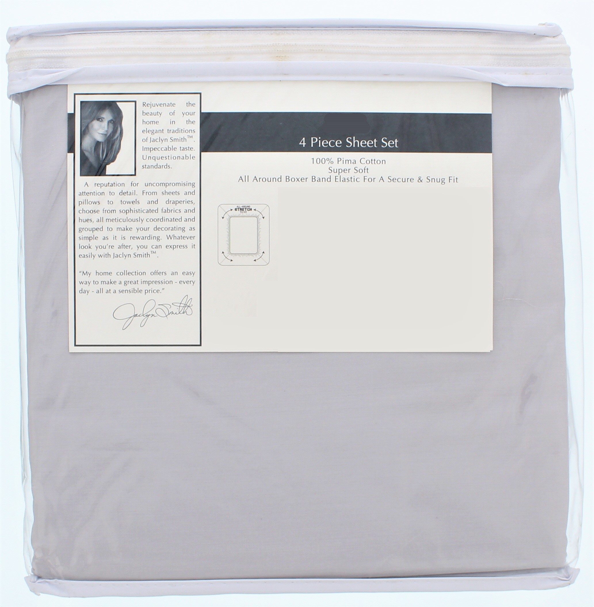 Jaclyn Smith Collecction 4 Piece King Size Sheet Set 500 Thread