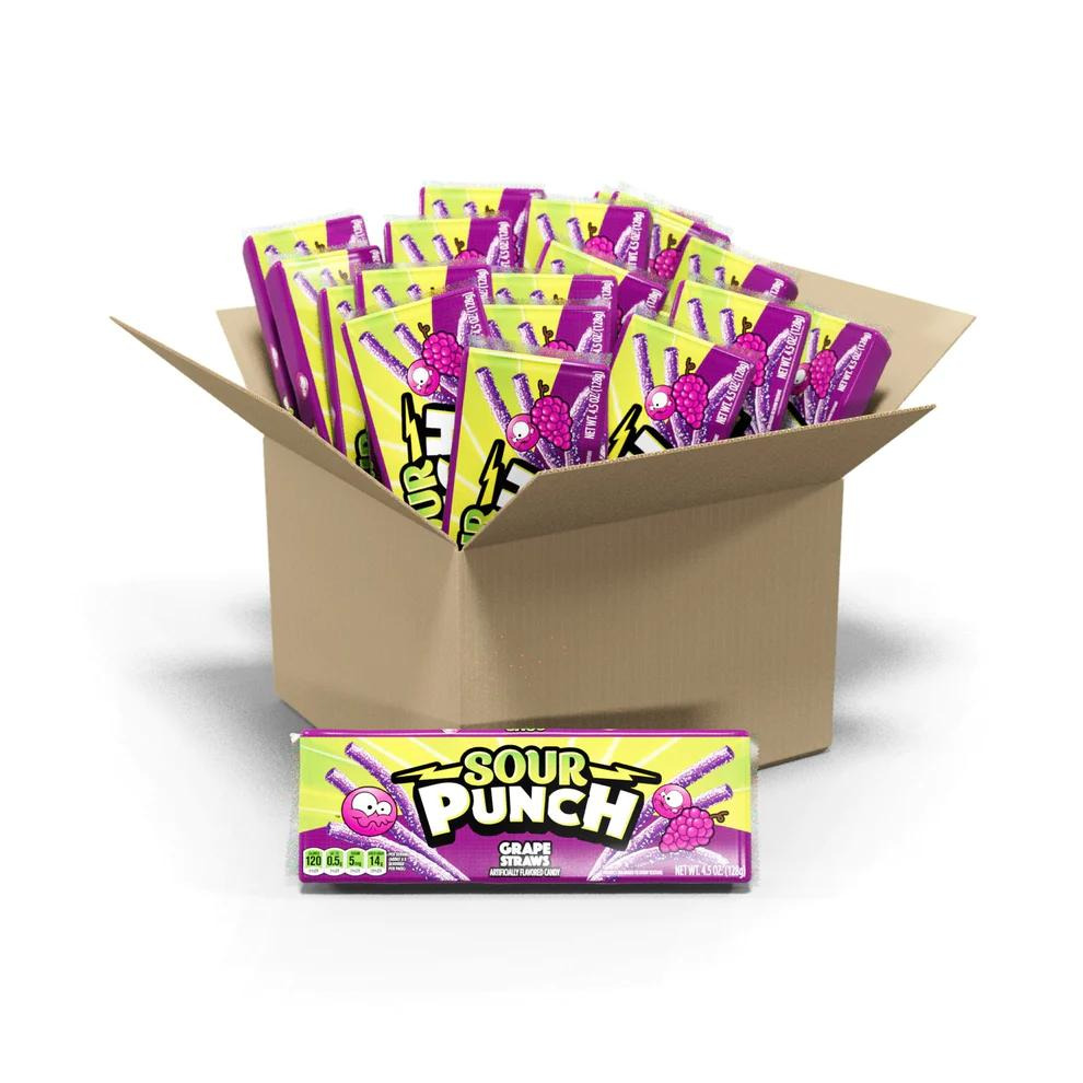Sour Punch Grape Straws 4.5 oz. Tray