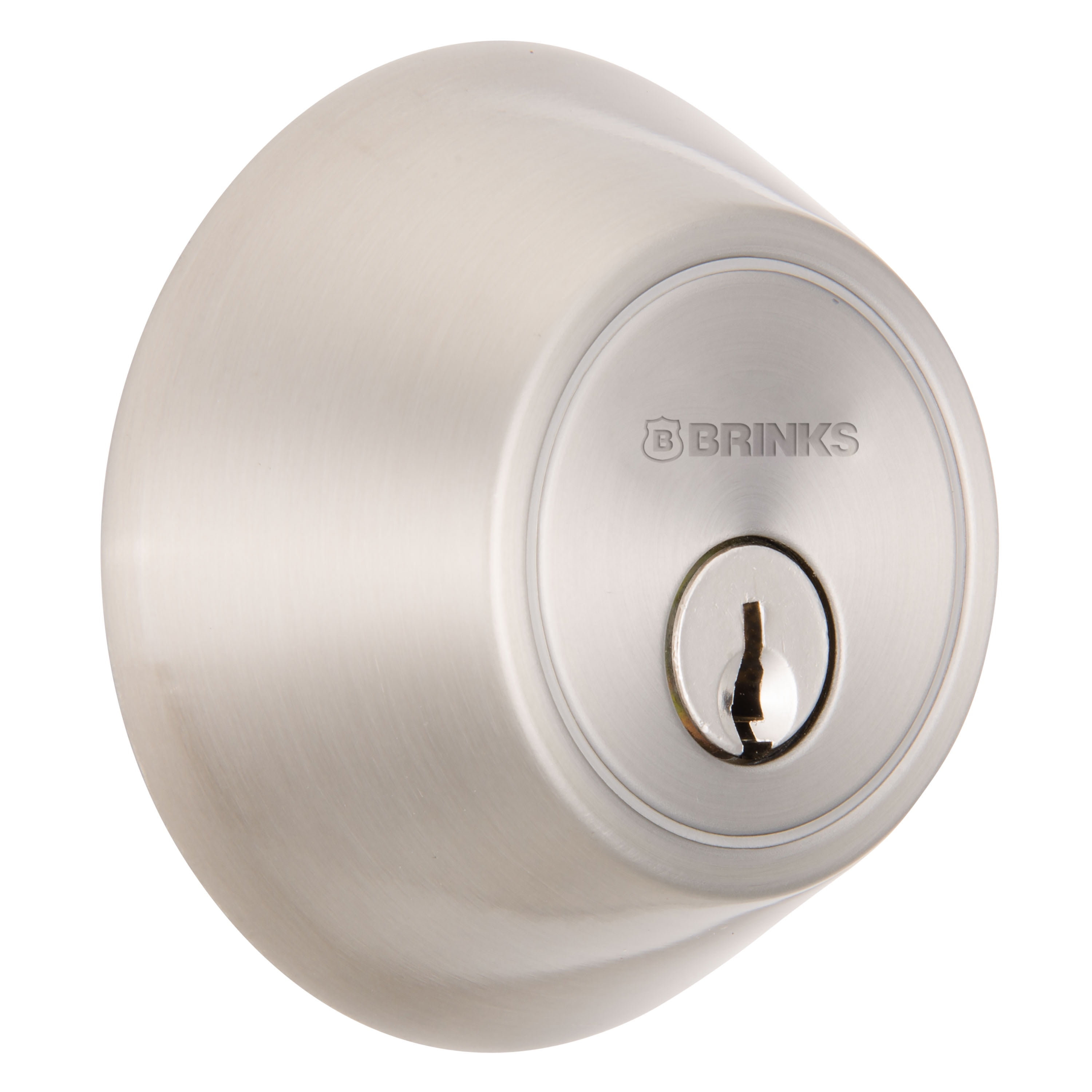 Brinks Keyed Entry Tulip Style Doorknob and Deadbolt Combo, Satin Nickel Finish