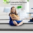 thumbnail image 2 of Modern Abstract Runner Rug 2x6 Washable Hallway Runner Rug, Non Slip Non-Shedding Soft Floor Carpet, Low-Pile Minimalist Bordered Runner for Bedside Laundry Bathroom, Black+Gray, 2 of 8
