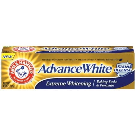 ARM & HAMMER Advance White Baking Soda & Peroxide Toothpaste, Extreme Whitening 4.3 oz (Pack of 3)