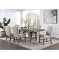 thumbnail image 2 of Gorgeous Gray Color Dining Room 7pc Set Dining Table w Leaf and 6x Side Chairs Fabric Upholstered, 2 of 9