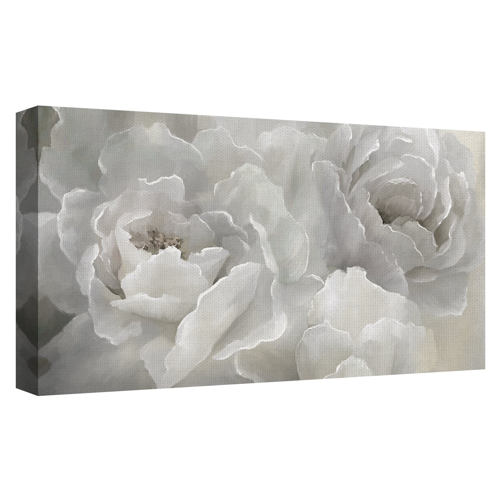 Fine Art Canvas Soft Peony Lace White by Nan Canvas Art Print