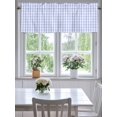 thumbnail image 4 of Curtain Valance for Windows,Blue Gingham Check Kitchen Valances Rod Pocket Short Curtains,Farm Buffalo Plaid Window Treatment Panel for Bedroom Bathroom 54"x18", 4 of 7
