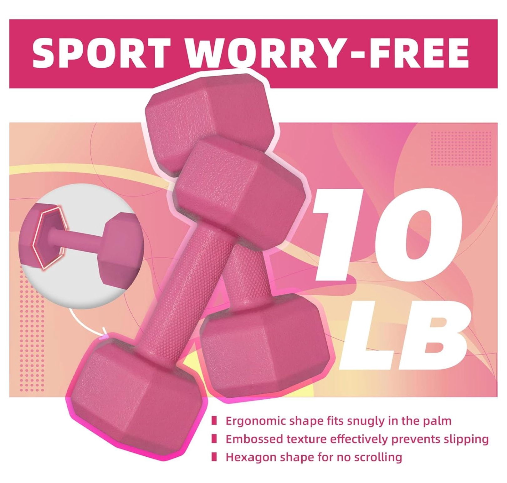 Dumbbell Hand Weight Sets 5/10/15/20/25/36lbs - 5 Colors - Exercise & Fitness Free Weights for Women & Men Home Gym Equipment Workouts Strength Training