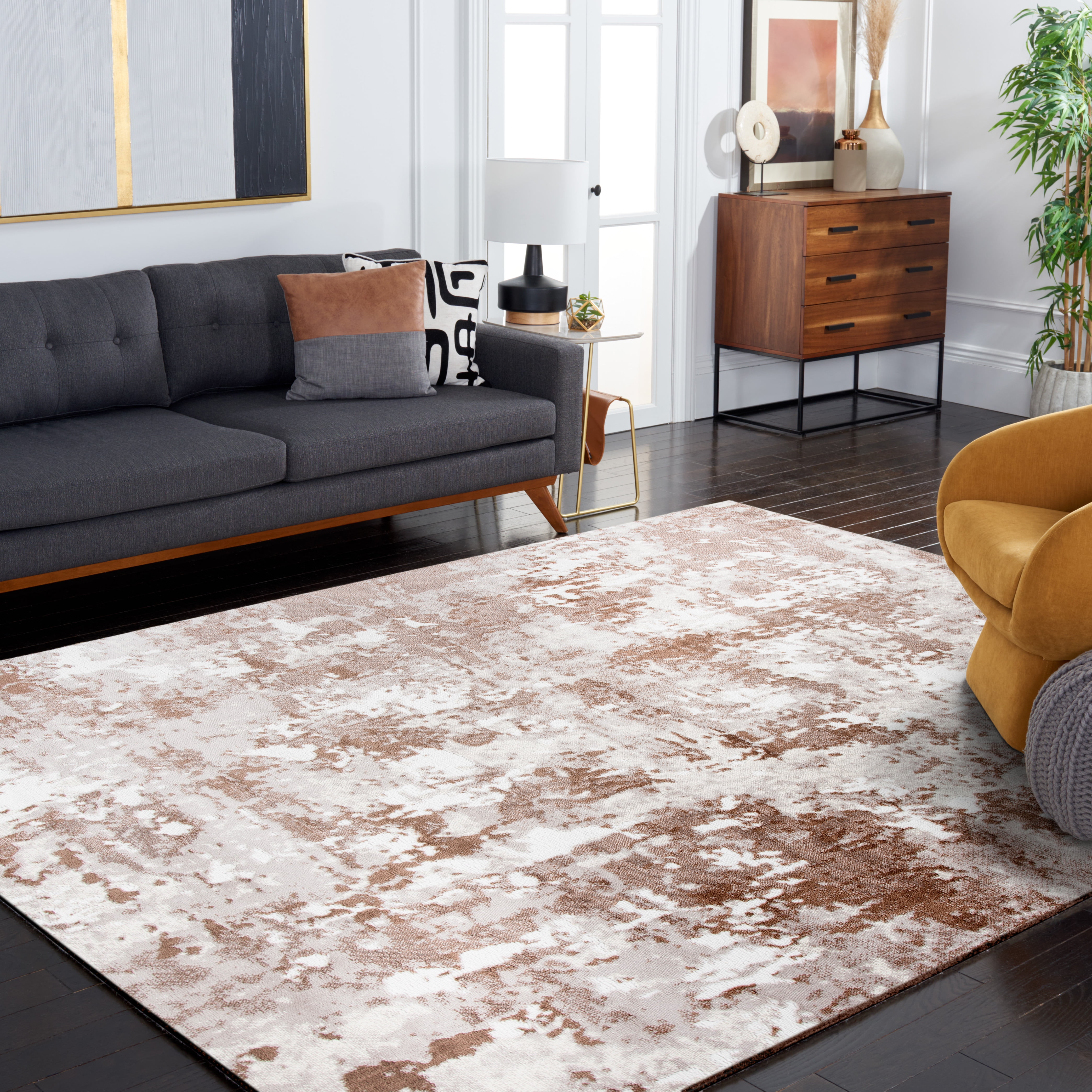 SAFAVIEH Skyler Jacques Distressed Area Rug, Grey/Brown, 8' x 10'