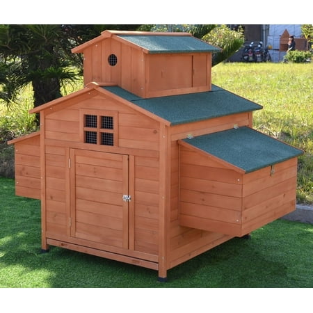 Omitree Deluxe Large Wood Chicken Coop Backyard Hen House 6-10 Chickens with 6 nesting