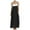 Black, variant on Women's Maxi Dress Summer Travel Outfits Contrast Trim Spaghetti Straps Sleeveless for Casual Beach Wear