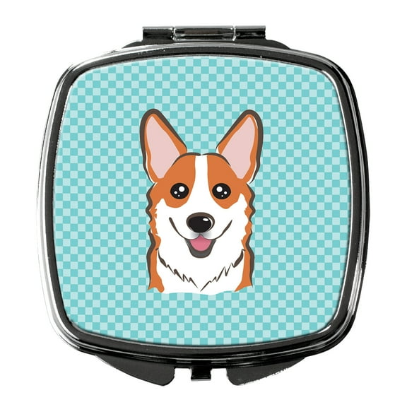 Checkerboard Blue Corgi Compact Mirror BB1192SCM