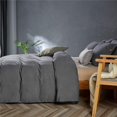 thumbnail image 2 of Cotton Duvet Cover Queen Size Pinstriped Comforter Cover with Button Washed Cotton Breathable Soft Solid Bedding Set Duvet Cover ×in & Pillowcases (NO Comforter), 2 of 9