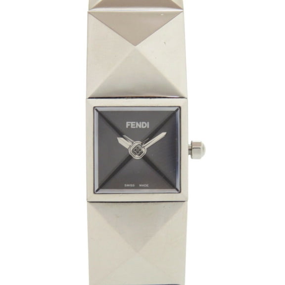 Pre-Owned Fendi Pyramid 4250L Stainless Steel Black and Silver Quartz Watch with Dial... (Good)
